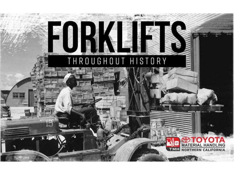 Forklifts historical technology, industrial revolution, forklift history image.